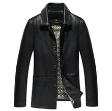 Load image into Gallery viewer, Spring Pop Men Leather Jacket Turn down Collar Business Casual PU