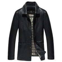 Load image into Gallery viewer, Spring Pop Men Leather Jacket Turn down Collar Business Casual PU