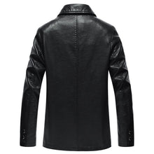 Load image into Gallery viewer, Spring Pop Men Leather Jacket Turn down Collar Business Casual PU