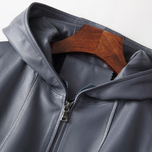 Load image into Gallery viewer, Spring Soft Leather Sheepskin Lady Hooded Casual Coat