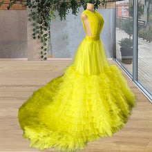 Load image into Gallery viewer, Bright Yellow Young Girls Birthday Party Gown Tiered