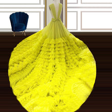 Load image into Gallery viewer, Bright Yellow Young Girls Birthday Party Gown Tiered