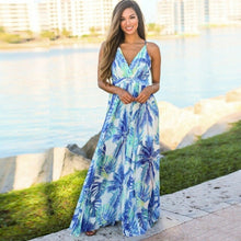 Load image into Gallery viewer, Spring Summer Sexy Casual Women Long Dress High Waist V Neck Open Back