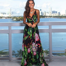 Load image into Gallery viewer, Spring Summer Sexy Casual Women Long Dress High Waist V Neck Open Back
