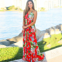 Load image into Gallery viewer, Spring Summer Sexy Casual Women Long Dress High Waist V Neck Open Back