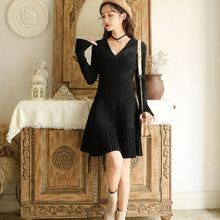 Load image into Gallery viewer, Spring Sweater Dress Women Elegant Retro Party Knitted Dress Female