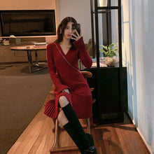 Load image into Gallery viewer, Spring Sweater Dress Women Elegant Retro Party Knitted Dress Female