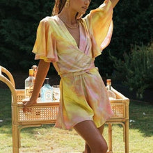 Load image into Gallery viewer, Spring V Neck Tie Dye Playsuits Boho Summer Women Casual Short - Sophornlilly