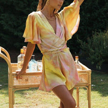 Load image into Gallery viewer, Spring V Neck Tie Dye Playsuits Boho Summer Women Casual Short - Sophornlilly