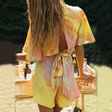 Load image into Gallery viewer, Spring V Neck Tie Dye Playsuits Boho Summer Women Casual Short - Sophornlilly