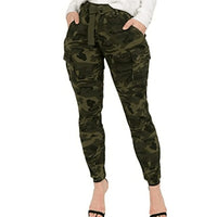 Women's Plus Size Camo Jogger Cargo Pants High Waist Slim