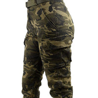 Women's Plus Size Camo Jogger Cargo Pants High Waist Slim