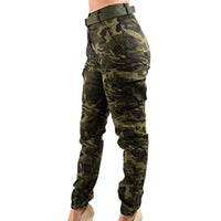 Women's Plus Size Camo Jogger Cargo Pants High Waist Slim