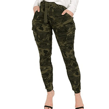 Load image into Gallery viewer, Women's Plus Size Camo Jogger Cargo Pants High Waist Slim