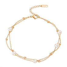 Load image into Gallery viewer, Stainless Steel  Anklet Bracelet for Women Layered Anklet  Pearl Bead