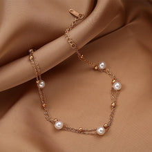 Load image into Gallery viewer, Stainless Steel  Anklet Bracelet for Women Layered Anklet  Pearl Bead