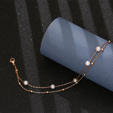 Load image into Gallery viewer, Stainless Steel  Anklet Bracelet for Women Layered Anklet  Pearl Bead
