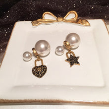 Load image into Gallery viewer, Star Love Earrings Asymmetrical Retro Distressed Bronze Sweet Double