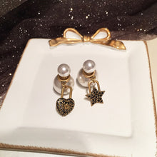 Load image into Gallery viewer, Star Love Earrings Asymmetrical Retro Distressed Bronze Sweet Double