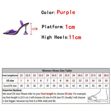 Load image into Gallery viewer, Star Style Pointed Toe Purple PVC Transparent High Heels Women Pumps