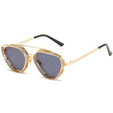 Steampunk Sunglasses New Retro Men Ladies Metal Hollow Frame Fashion