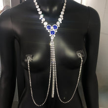 Load image into Gallery viewer, StoneFans Blue Stone Necklace for Women Sexy Lingerie Nipple Jewellery