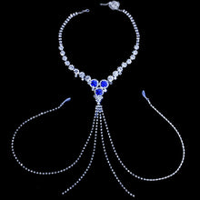 Load image into Gallery viewer, StoneFans Blue Stone Necklace for Women Sexy Lingerie Nipple Jewellery
