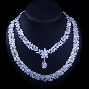 StoneFans Dubai Cubic Zirconia Bridal Jewelry Set for Women Wedding