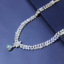 Load image into Gallery viewer, StoneFans Luxury Jewelry Drop Pendant Necklace for Women CZ Chain