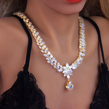 Load image into Gallery viewer, StoneFans Luxury Jewelry Drop Pendant Necklace for Women CZ Chain