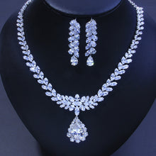 Load image into Gallery viewer, StoneFans Wedding Necklace and Earring Set for Bride Dubai Nigeria CZ