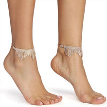 Load image into Gallery viewer, 2 Pcs/ Set Tassel Rhinestone Anklet Chain Jewelry for Women