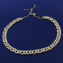Load image into Gallery viewer, Stonefans Gold Iced Out Cuban Chain Necklace Bling Hip Hop Adjustable