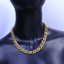 Load image into Gallery viewer, Stonefans Gold Iced Out Cuban Chain Necklace Bling Hip Hop Adjustable
