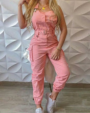 Load image into Gallery viewer, Long Romper Summer Solid Pockets