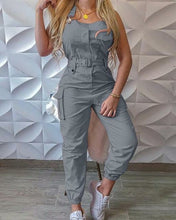 Load image into Gallery viewer, Long Romper Summer Solid Pockets