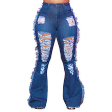 Load image into Gallery viewer, Street Wear Urban Plus Size Women Jeans Fashion High Waist Hole Tassel