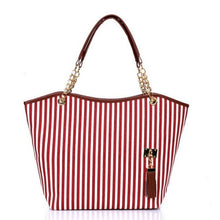 Load image into Gallery viewer, Striped Casual Tote Women Canvas Handbag Casual Single Shoulder