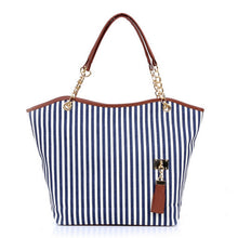 Load image into Gallery viewer, Striped Casual Tote Women Canvas Handbag Casual Single Shoulder