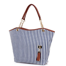 Load image into Gallery viewer, Striped Casual Tote Women Canvas Handbag Casual Single Shoulder