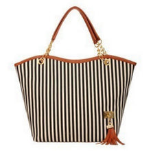 Load image into Gallery viewer, Striped Casual Tote Women Canvas Handbag Casual Single Shoulder