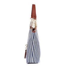 Load image into Gallery viewer, Striped Casual Tote Women Canvas Handbag Casual Single Shoulder