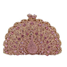 Load image into Gallery viewer, Stylish Animal Peacock Diamante Evening Bags Luxury Crystal Clutch