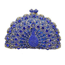 Load image into Gallery viewer, Stylish Animal Peacock Diamante Evening Bags Luxury Crystal Clutch