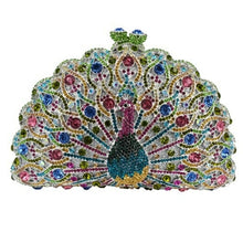 Load image into Gallery viewer, Stylish Animal Peacock Diamante Evening Bags Luxury Crystal Clutch
