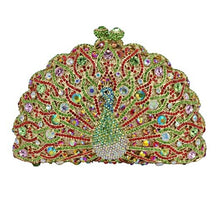 Load image into Gallery viewer, Stylish Animal Peacock Diamante Evening Bags Luxury Crystal Clutch