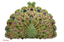 Load image into Gallery viewer, Stylish Animal Peacock Diamante Evening Bags Luxury Crystal Clutch