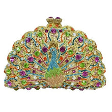 Load image into Gallery viewer, Stylish Animal Peacock Diamante Evening Bags Luxury Crystal Clutch
