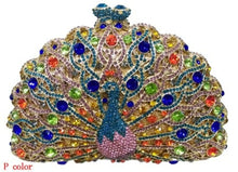 Load image into Gallery viewer, Stylish Animal Peacock Diamante Evening Bags Luxury Crystal Clutch