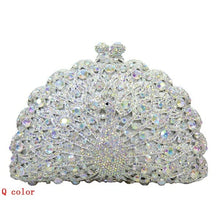 Load image into Gallery viewer, Stylish Animal Peacock Diamante Evening Bags Luxury Crystal Clutch